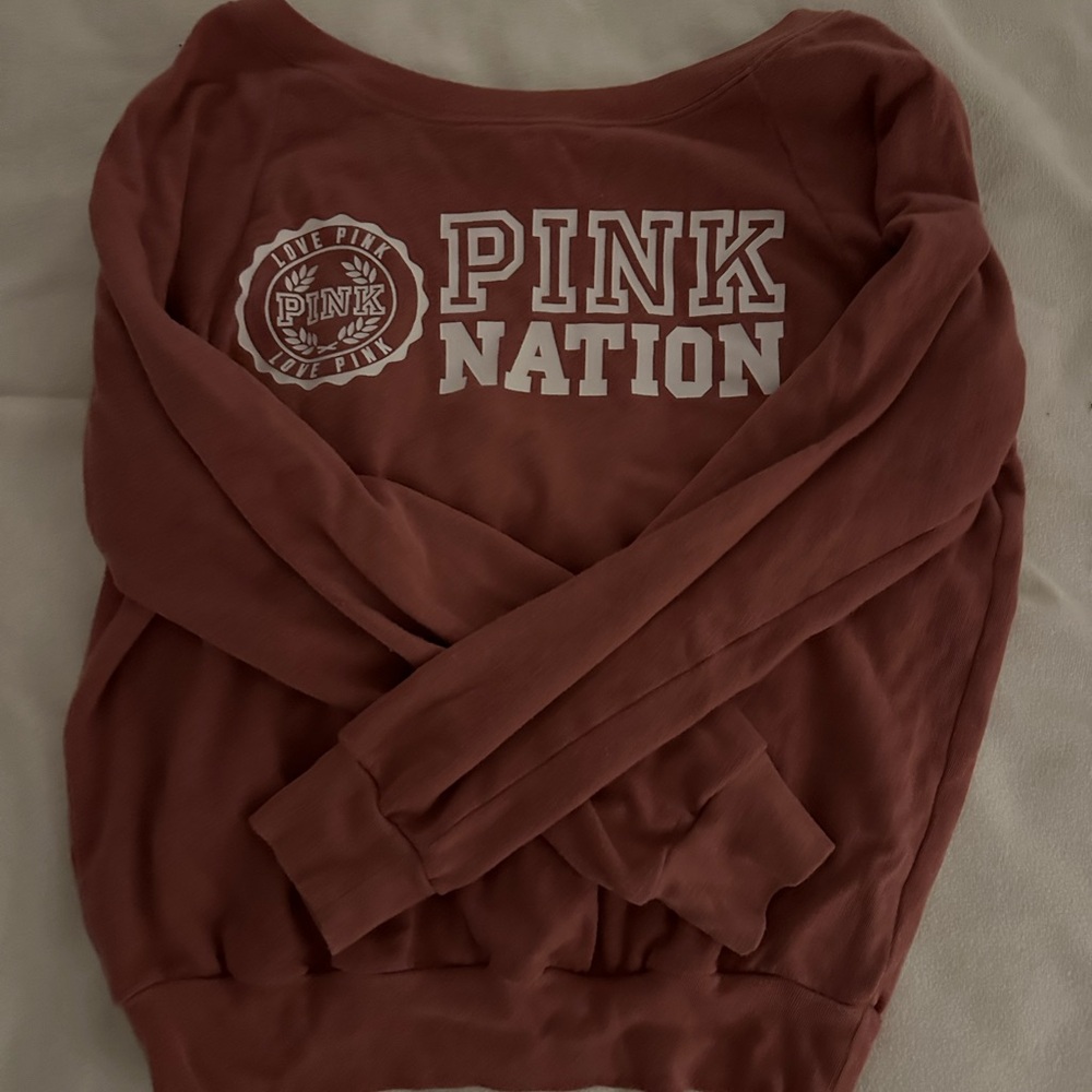Pink Nation Off the Shoulder Sweatshirt